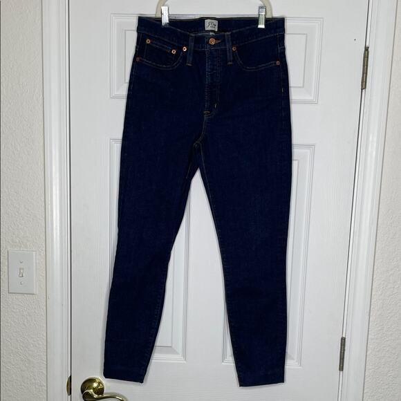 J. Crew 9” High Rise Toothpick Dark Blue High Rise Women's Jeans size 30 - Picture 1 of 6